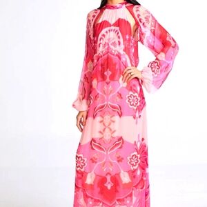 Silk-chiffon pink 💗 long dress